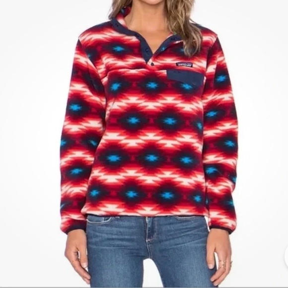 Patagonia Sweaters - Patagonia Synchilla Fleece Aztec Snap-T Pullover Sweater Size Small